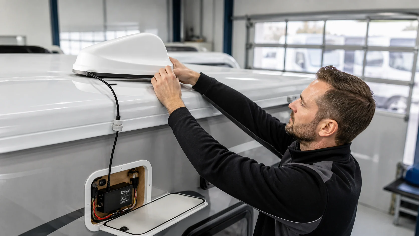 Professional installation at GNS Reisemobiltechnik