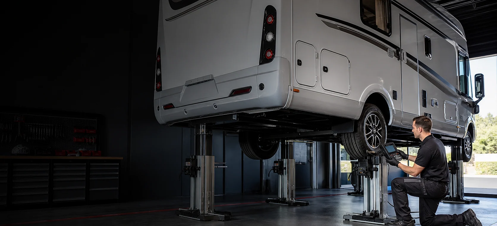 Perfectly level. At the push of a button. – GNS Reisemobiltechnik